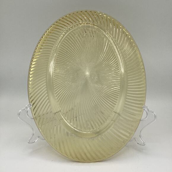 Vintage Depression Glass Federal Glass Co. "Twisted Optic Platter" 1945 Diana - Picture 3 of 4